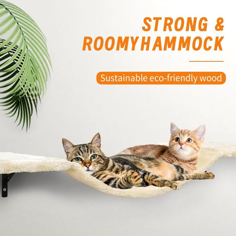 7-Piece Wall-Mounted Cat Climber Set with Shelves, Perches, Hammock & Scratching Board for Indoor Play . Tall Dog Crate