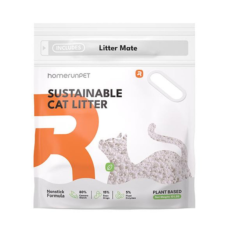 Homerunpet All Natural Cassava Cat Litter, 10 Lbs - Sustainably Odor Control, 99.9% Dust Free Litter, Instant Clumping, Low Tracking Catlitter