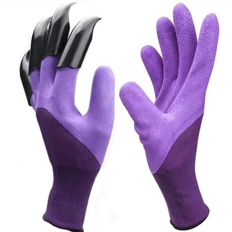 4/8 Hand Claw ABS Plastic Garden Rubber Gloves Gardening Digging Planting Durable Waterproof Work Glove Outdoor Gadgets 2 Style