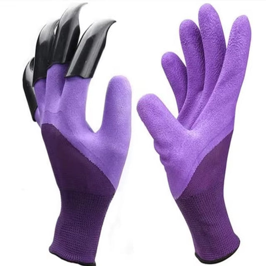 4/8 Hand Claw ABS Plastic Garden Rubber Gloves Gardening Digging Planting Durable Waterproof Work Glove Outdoor Gadgets 2 Style