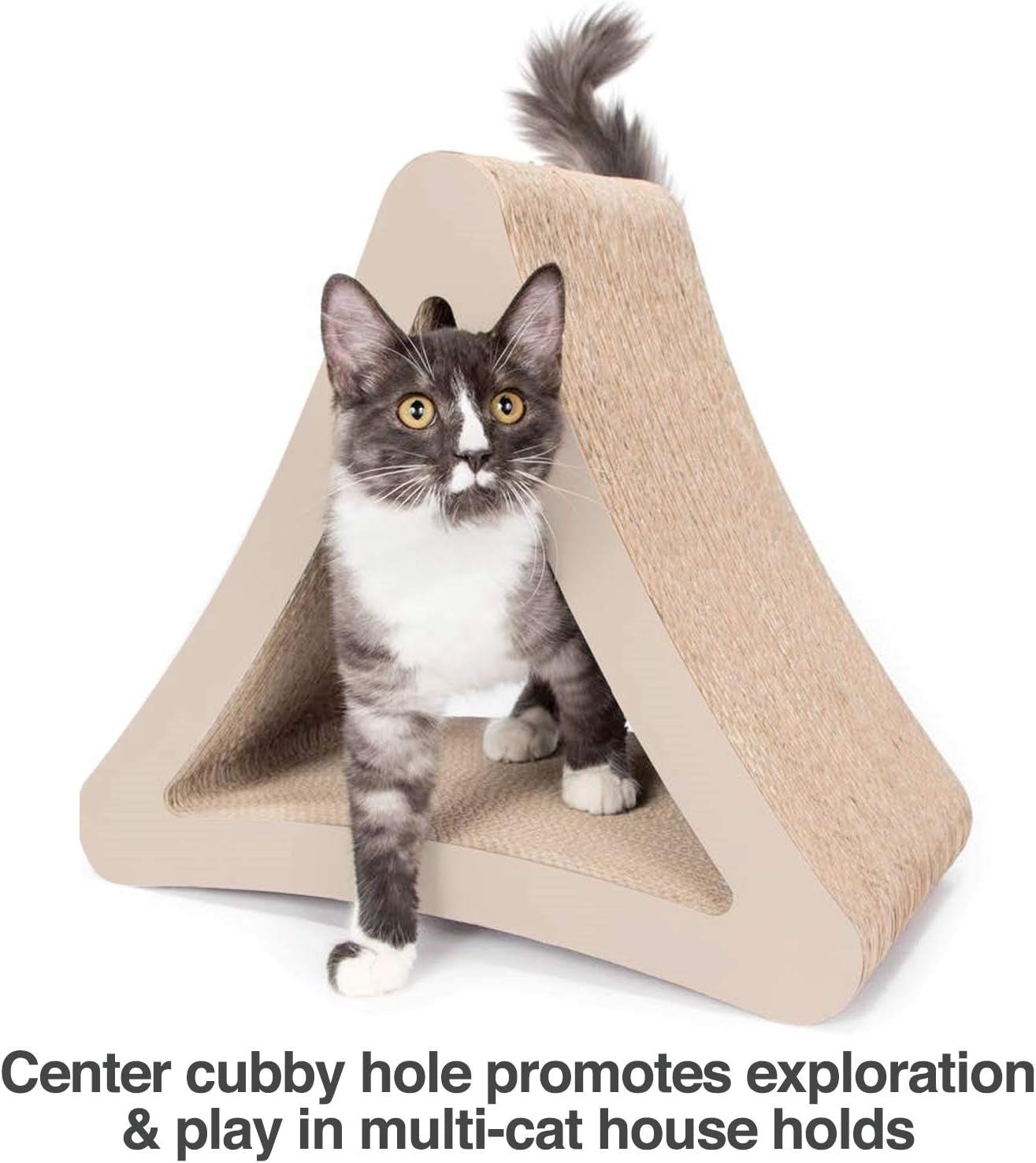 3-Sided Vertical Cat Scratching Post | Available in 18” & 24” | Multiple Angle Cat Scratching Pad; 6 Usable Sides. Scratch; Play; & Perch | 100% Recyclable Cardboard Lounge