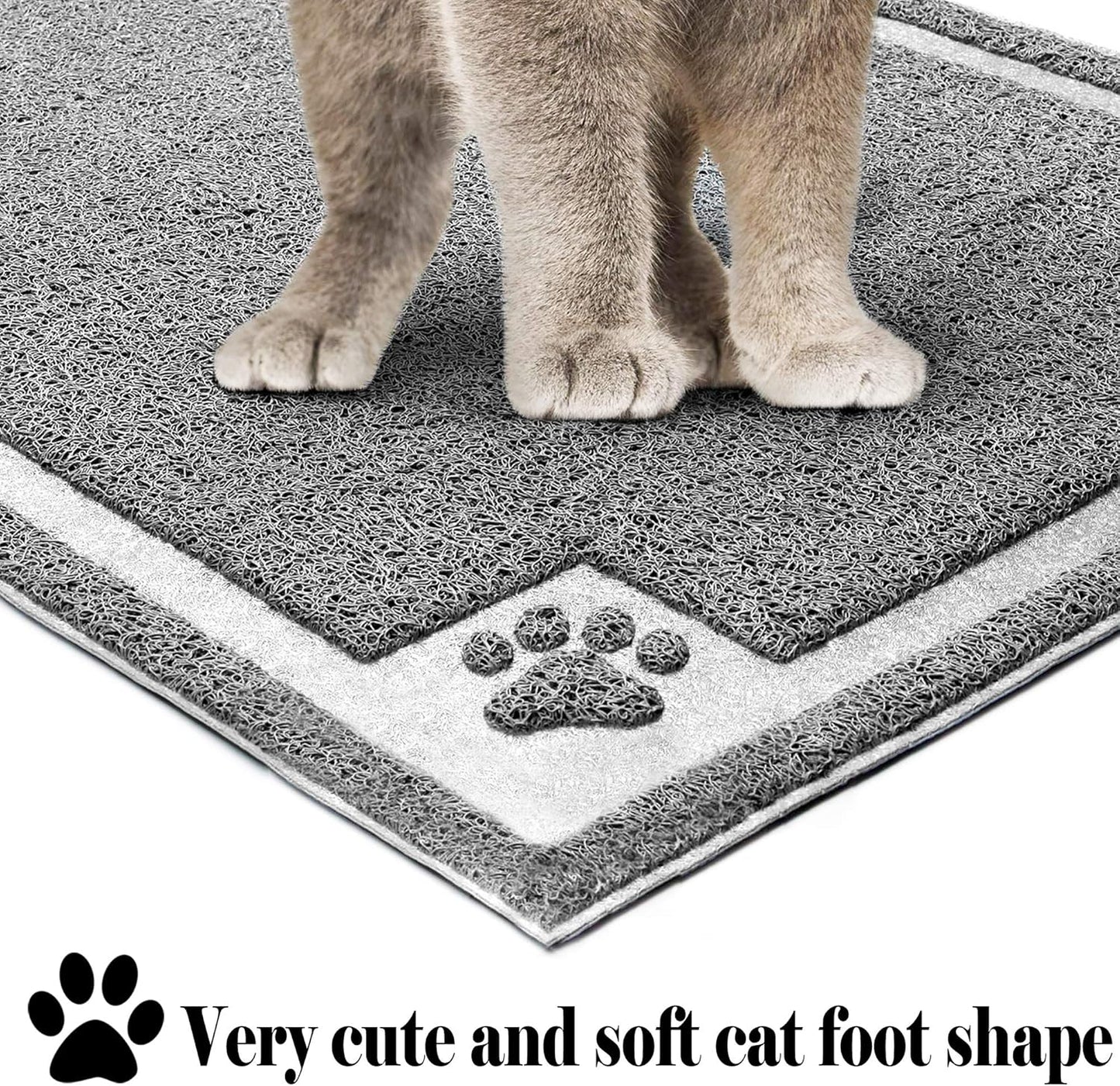 Large Cat Litter Mat Trapper 35"×23" Traps Litter from Box and Paws Scatter Control for Litter Box Soft on Sensitive Kitty Paws Easy to Clean