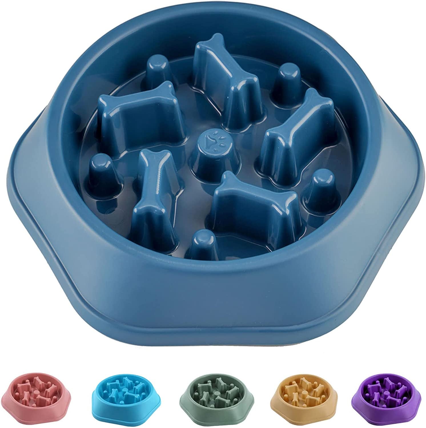 Slow Feeder Dog Bowl anti Gulping Healthy Eating Interactive Bloat Stop Fun Alternative Non Slip Dog Slow Food Feeding Pet Bowl Slow Eating Healthy Design for Small Medium Size Dogs