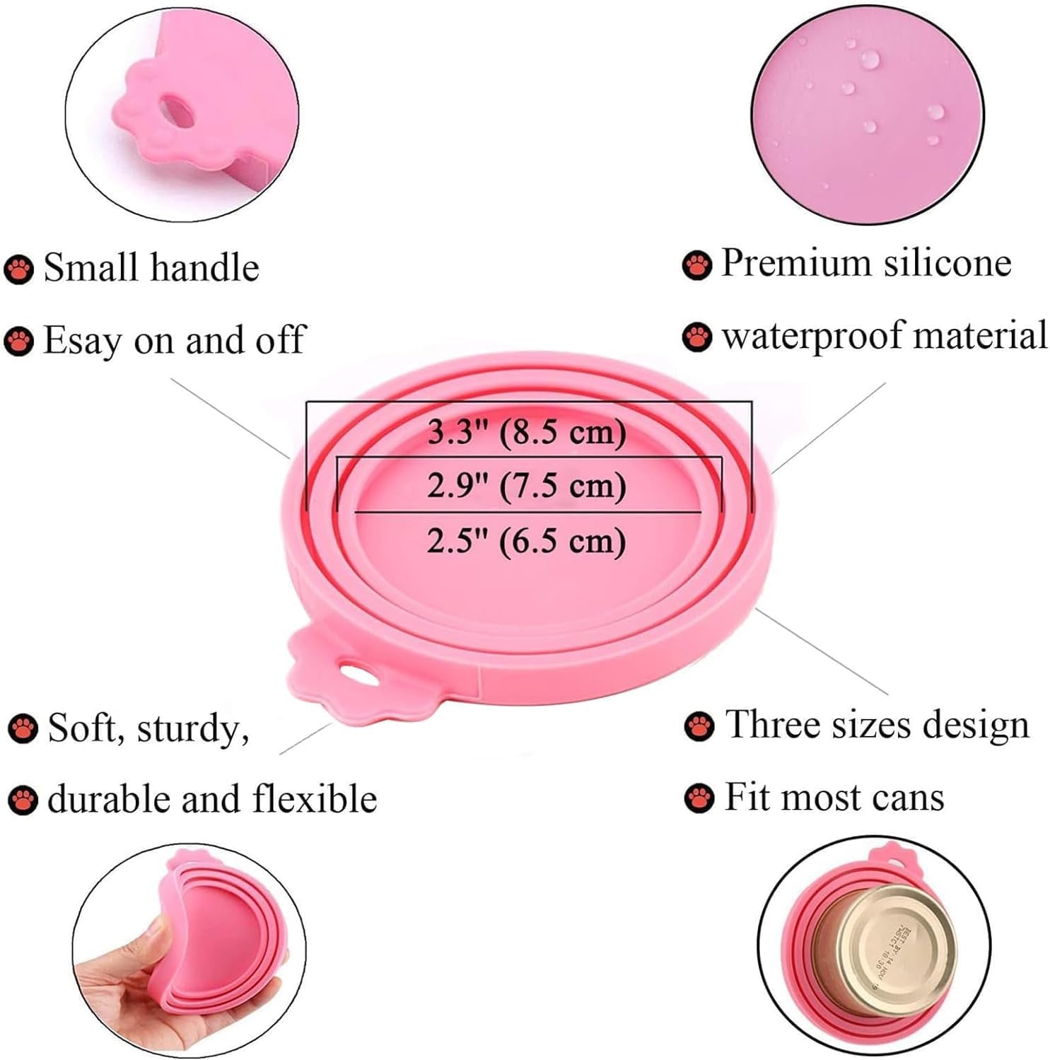 Food Can Lids, 4 Pcs Silicone Pet Food Can Covers for Dog & Cat Food, One Can Cap Fit Most Standard Size Dog Cat Food Canned（Multicolor）…