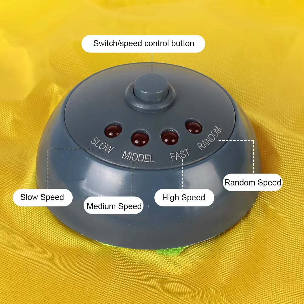 4 Speeds Motion Undercover Mouse Fabric Moving Feather Interactive Pet Toy for Cat Kitty Automatic Electric Cat Toy Plate