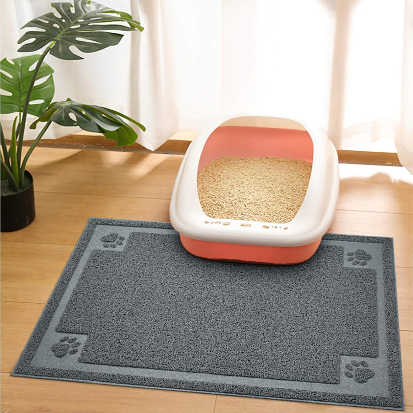 Large Cat Litter Mat Trapper 35"×23" Traps Litter from Box and Paws Scatter Control for Litter Box Soft on Sensitive Kitty Paws Easy to Clean