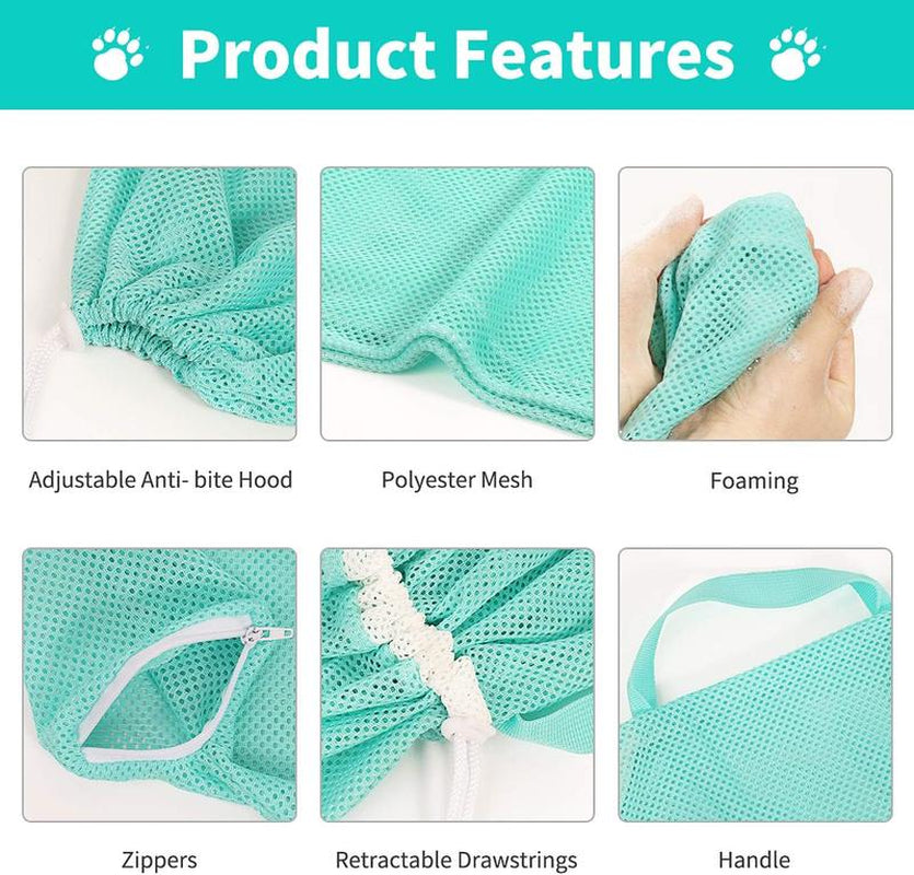 Cat Bath Mesh Bag, 1 Piece, Cat Grooming Shower Bag, Cat Bathing Bag