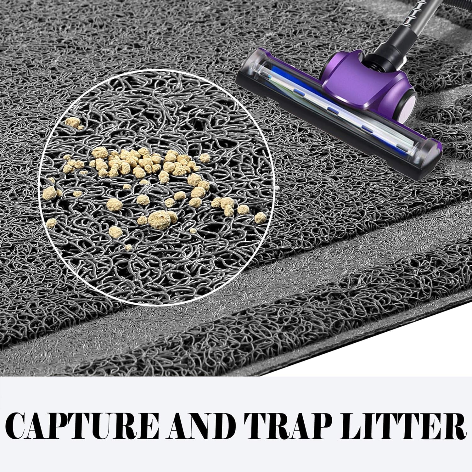 Large Cat Litter Mat Trapper 35"×23" Traps Litter from Box and Paws Scatter Control for Litter Box Soft on Sensitive Kitty Paws Easy to Clean